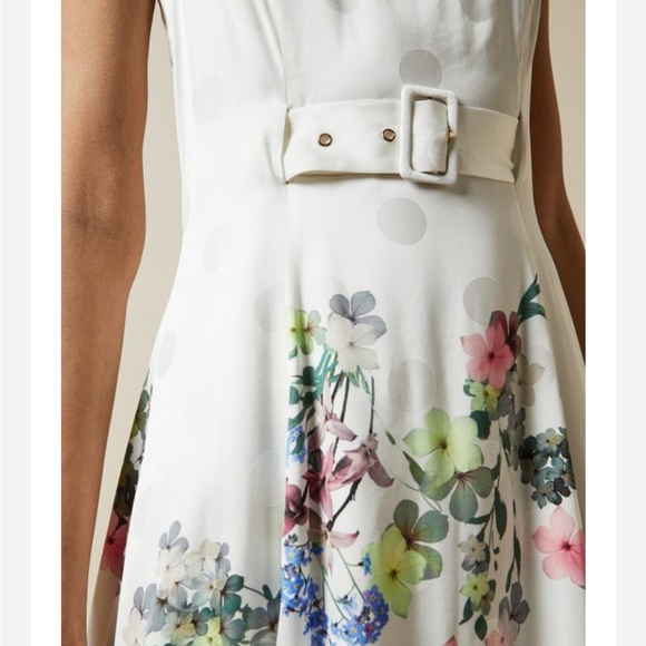 Ted Baker Camylle Pergola Midi Dress in Ivory/Multi. - Picture 3 of 7